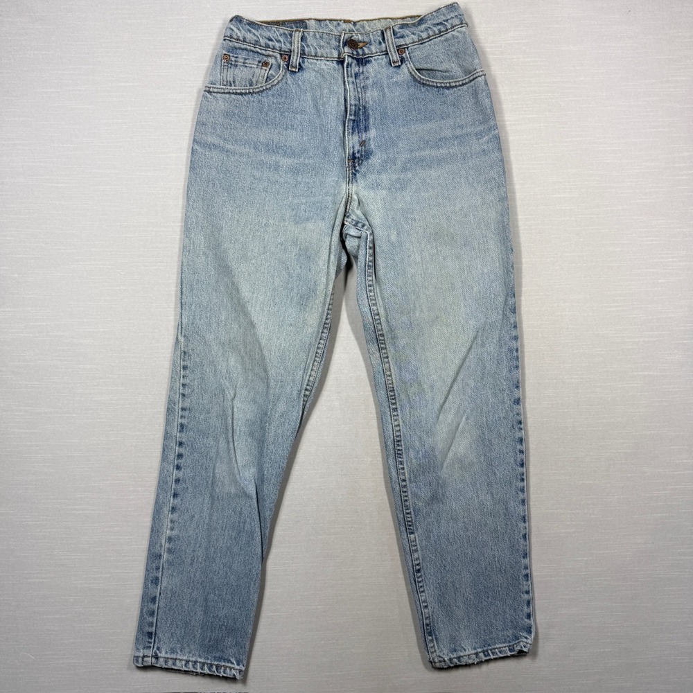 Vintage Levi's 550 Relaxed Fit Tapered Denim Jeans Womens Sz 9 Jr Light Distress